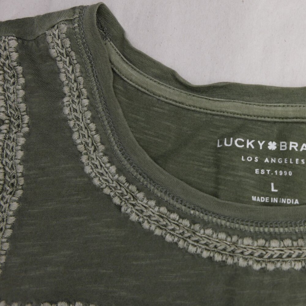 T Shirt Peasant Top Khaki